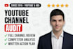 audit your youtube channel and create a growth action plan