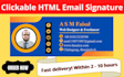 design clickable HTML email signature for gmail outlook yahoo hotmail