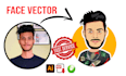 draw face portrait or face vector or face logo cartoon or face illustration