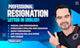 write a professional resignation letter in english