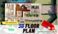 do sweet home interior floor plan 3d design and real estate render