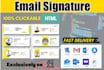 design clickable custom HTML email signature