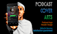 design professional podcast cover art and podcast logo