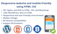 create your responsive website and mobile friendly using HTML CSS