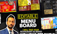design editable DIY TV menu board or restaurant digital menu