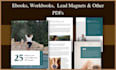 design unique pdf lead magnet, ebook ,workbook, and guides