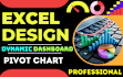 design dynamic excel dashboard, chart and graph