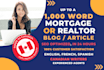 write your mortgage or real estate blog or article up to 1,000 words