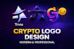 design modern minimalist crypto token coin logo and startup tech app icon