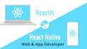 develop web and mobile apps using react js, react native and node js