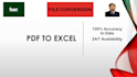 convert universal PDF to excel and excel to PDF instantly