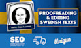 proofread och korrekturlasa a swedish text for you