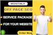 do monthly off page SEO service, manually backlinks, niche edits, and guest post