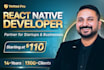 do mobile app development using react native as react native developer