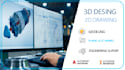design 3d cad models, 2d drawing,  engineering schemes