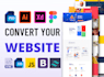 convert figma or PSD to HTML, tailwind CSS responsive design