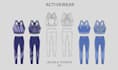 create activewear technical sketch and techpack collections
