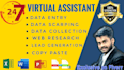 do fastest data entry, data scarping, copy paste, web research, lead generation