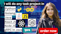 do any task, projects in python, java, cpp, reactjs, nodejs