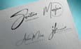 design handwritten scripted, cursive and signature logo or photography watermark