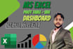 design excel spreadsheet, dashboard, pivot table, vba, macros and procedures