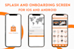 design splash screen and onboarding screen for mobile app