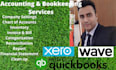 setup, bookkeeping in quickbooks online, xero and wave