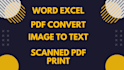 pdf convert image to word ocr PDF to excel