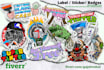 create sticker designs for labels and merchandise