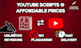 research and write engaging youtube scripts