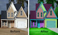 change the exterior or interior house color and modernize in photoshop