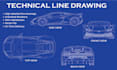 make a technical drawing or line art of anything
