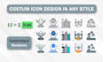 design vector custom icons in any style, icon design
