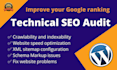 technical SEO audits fix wordpress errors or issues to google ranking