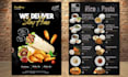 create amazing restaurant food flyers and menu design, trifold, bifold, smoothie
