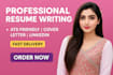 provide professional resume, cv, cover letter, and linkedin