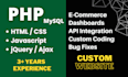 create website using PHP, mysql, HTML, CSS and javascript