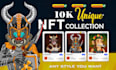 design unique nft arts and generate collection with metadata