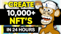 create a 10k generated nft art collection with metadata and rarities