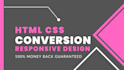 convert zeplin, psd, xd, figma to html and css responsive website