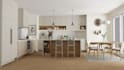 design kitchen interior in 3d and remodel cabinet