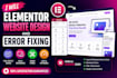 elementor website design and error fixing