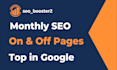 do full monthly SEO services for top ranking on google