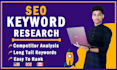 do SEO keyword search list with long tail and competitor analysis
