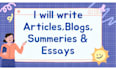 offer writing support for projects, blogs, summaries, and articles