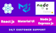 be your web developer using react js material UI and node js