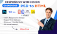 convert PSD to HTML responsive website design