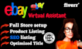 do ebay SEO listing, ebay listing, ebay product listing, ebay virtual assistant