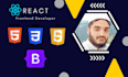 build website frontend with react, html, CSS, javascript