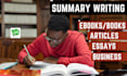 read, summarize and analyze any book, essay and article